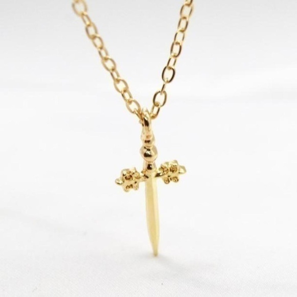 Small Gold Sword Necklace